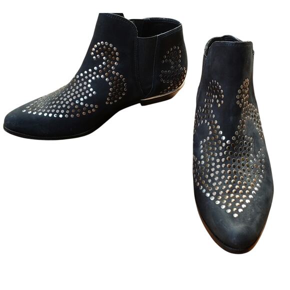 Schutz Distressed Leather Studded Ankle Boots Sz 8 – Rocker Western Vibe - Picture 7 of 10